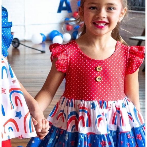 🔴🔴🔴SOLD🔴🔴🔴Eleanor Rose Girl's 4th of July Dress Size 5-6 EUC - Picture 2 of 7